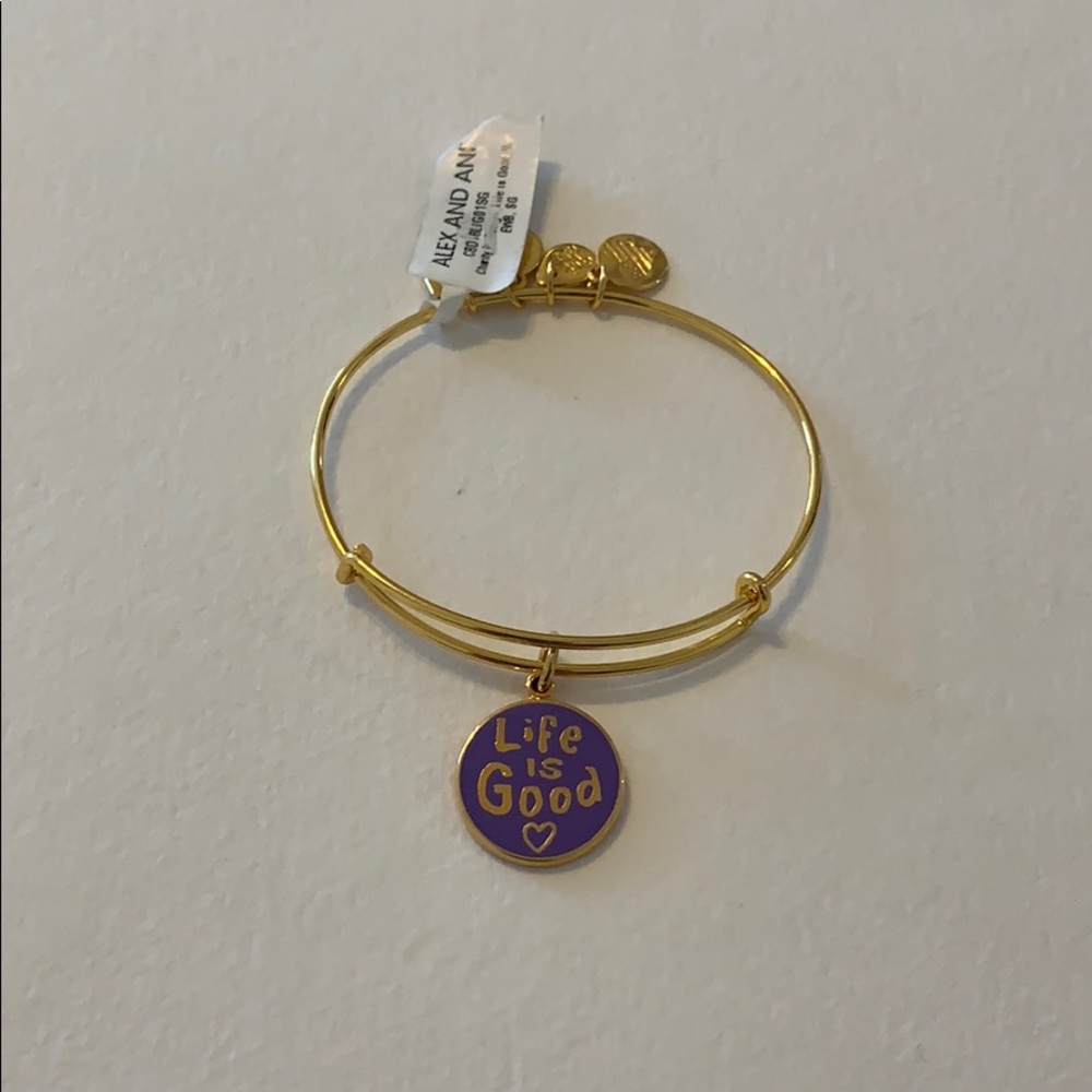 Alex abs Ani Life is Good Shiny Gold Bangle